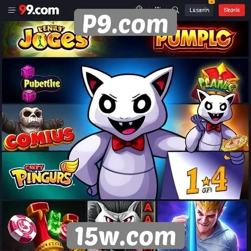Diversidade de jogos disponíveis no P9.com
